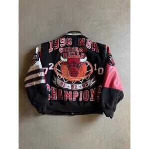 Jeff Hamilton Chicago Bulls 1996 NBA Champion Jacket Sz 2XL
